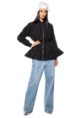 Eye Knew It Cinched Bomber Jacket