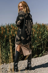 Hays Oversized Cardigan | Black + Tan