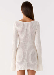 Zenzi Crochet Mini Dress White