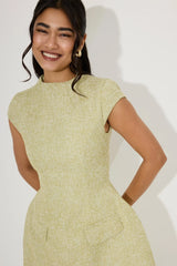 Tweed Cap Sleeve Mini Dress