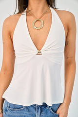 Downtown Top In White