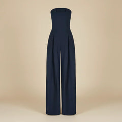 Women’S Strapless Wide-Leg Jumpsuit – Structured Bodice With Elegant Flowing Silhouette