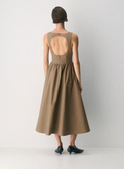 Tina Poplin Dress-Folio Brown