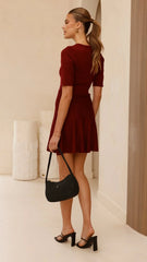 Jasmyn Mini Dress - Burgundy