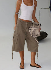 Hudsen Longline Cargo Shorts Khaki